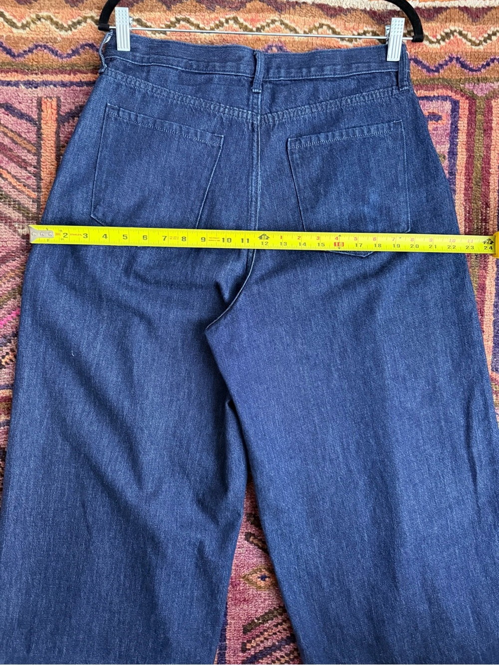 Banana Republic Pleated Wide Leg Dark Denim Trousers Size 30 - Picture 8 of 10
